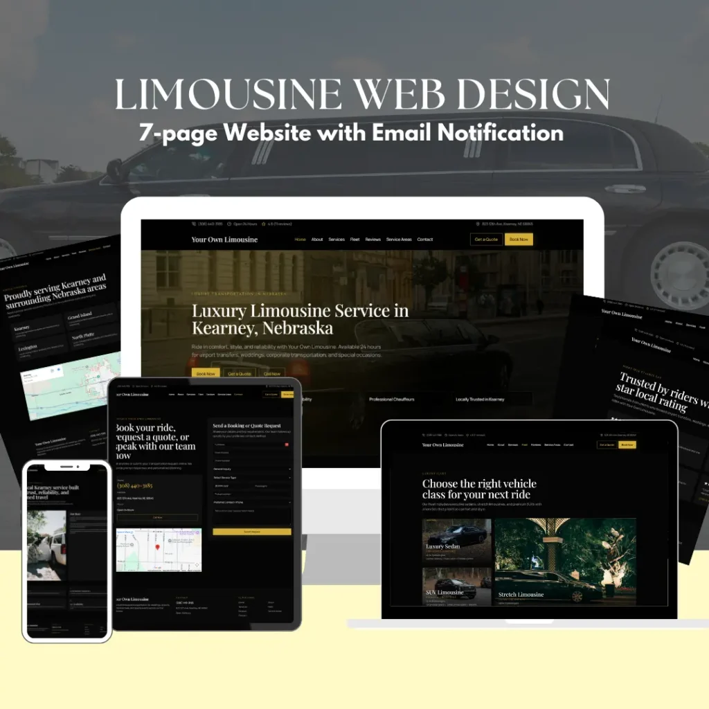 Limousine web design mock up